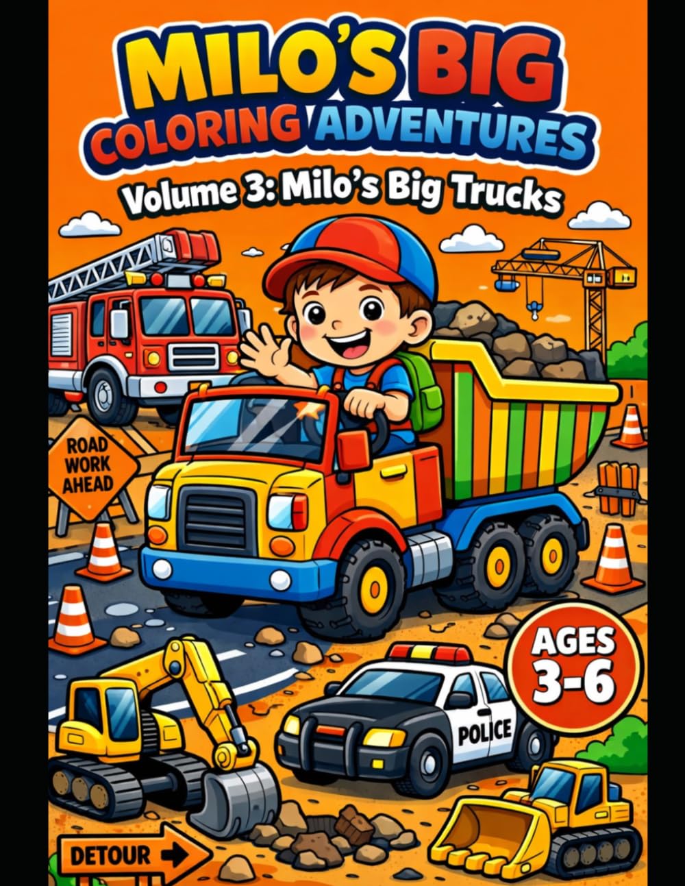 Milo’s Big Trucks (Milo’s Big Coloring Adventures)
