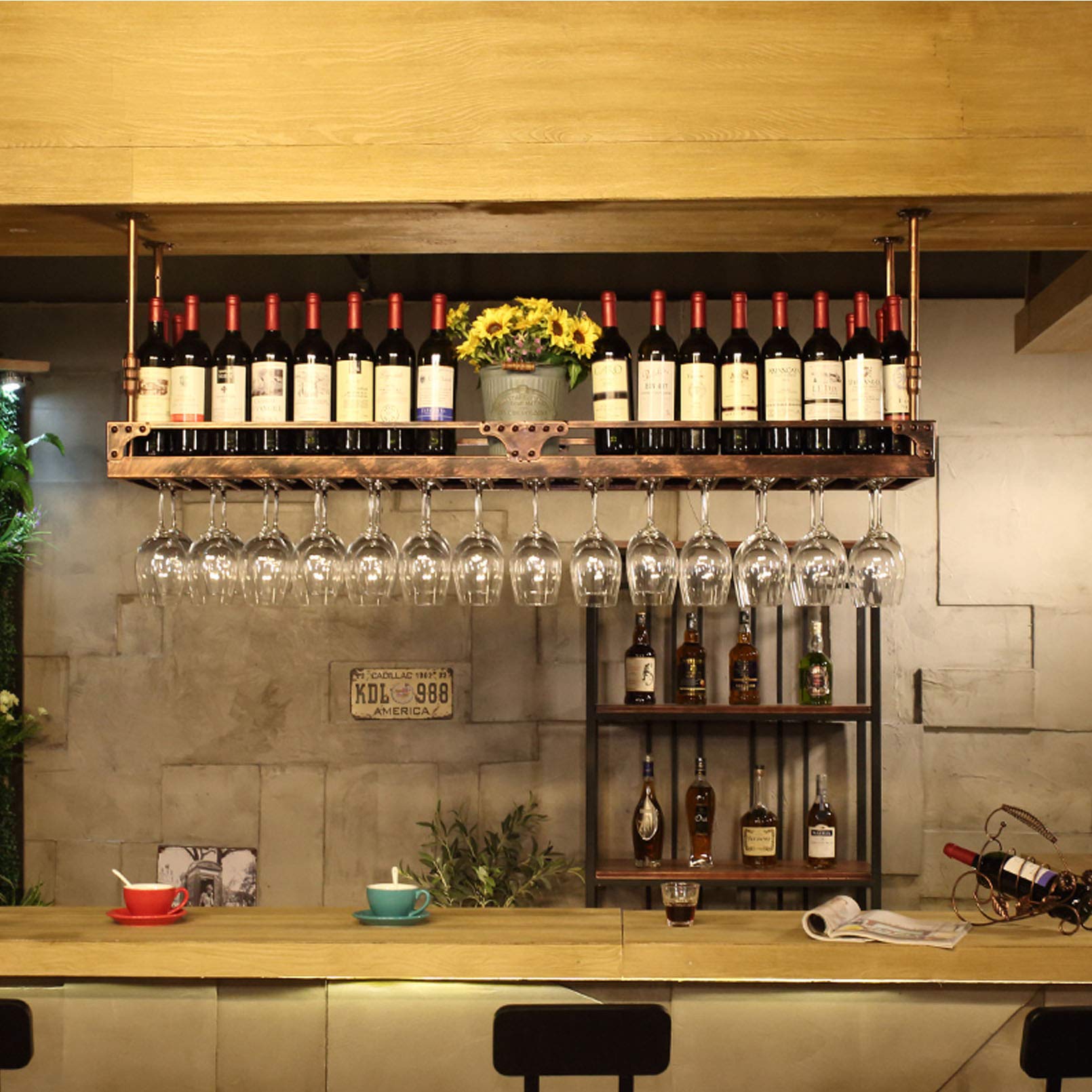 Porte-serviettes de salle de bain ou casier à vin mural pour optimiser les petits espaces