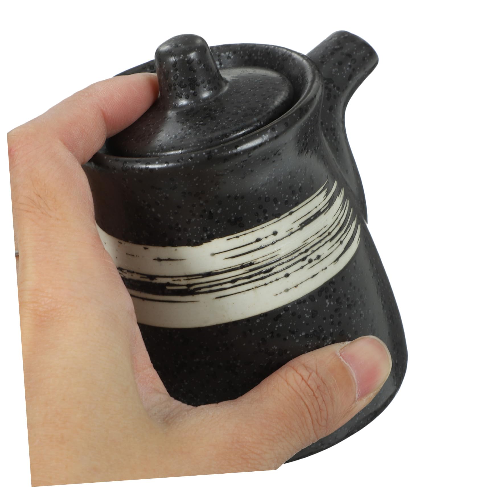 Hemobllo Dispenser di Olio in Ceramica Nero 200ml 2 Pezzi per Cucina