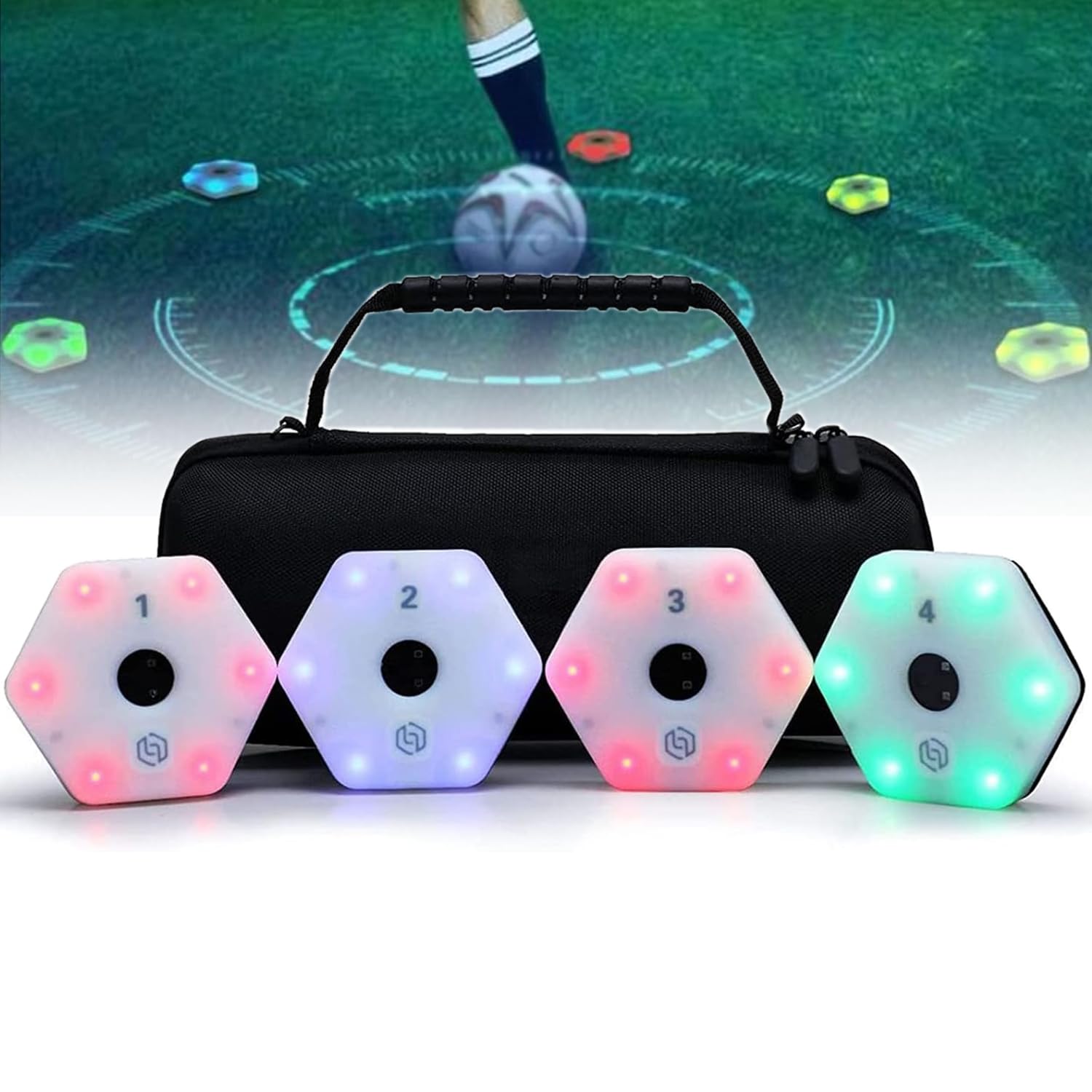 Reaction Training Lights - Speed Agility Training Lights for Improved Speed, Agility, and Reaction Time in Boxing, Basketball, and Football, 4 Lights Included