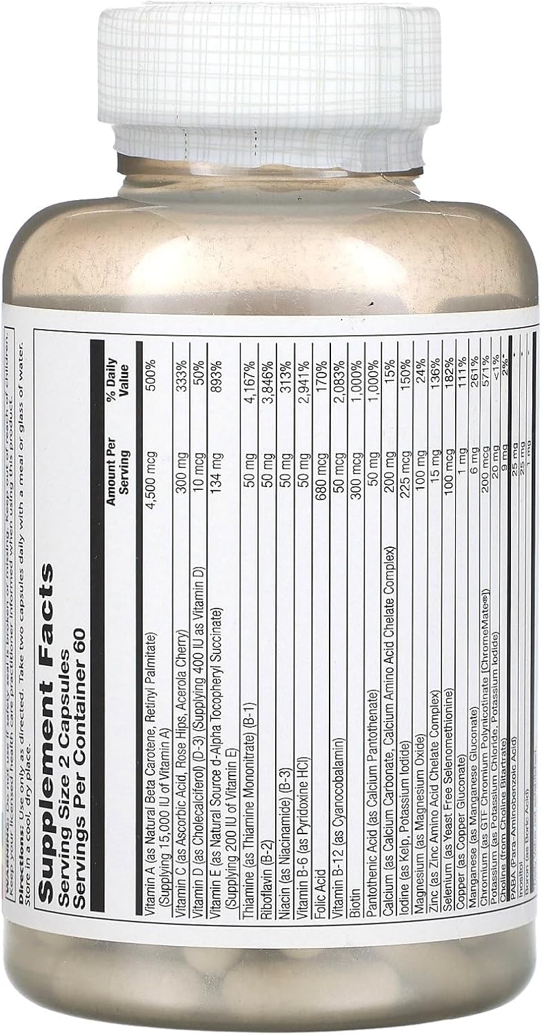 Solaray - Twice Daily (Iron Free), 120 capsules