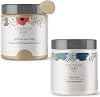 Chalk Style Paint  Clear Coat Bundle - for Furniture, Home Decor, Crafts Color: Road Trip [pint - 16 oz] - Tan
