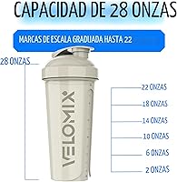 Vista 4 de VELOMIX -Paquete de 6 - Botella mezcladora de proteínas de 28 onzas para mezclas de proteínas - 6 batidores de alambre Vasos agitadores a prueba