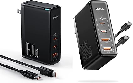 baseus 140w 3 port pd3 1 charger and 100w 4 port charger