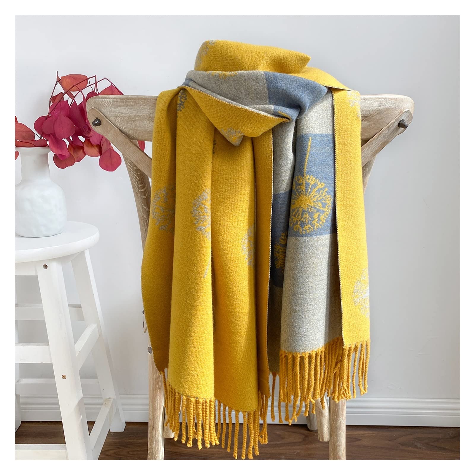 Foulard Donna Luxury Cashmere Sciarpa Inverno Donne Pashmina Scialli Coperta Calda Involucri Involtini Femmina Foulard Bandana Spessa Sciarpe Morbide Hijab Sciarpa Unisex