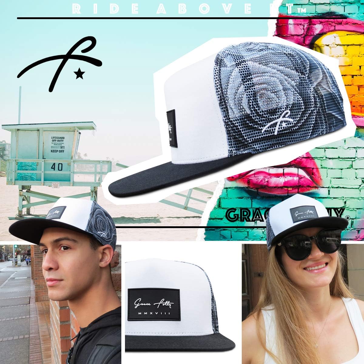 Grace Folly Trucker Hat for Men & Women. Snapback Mesh Caps - Image 6