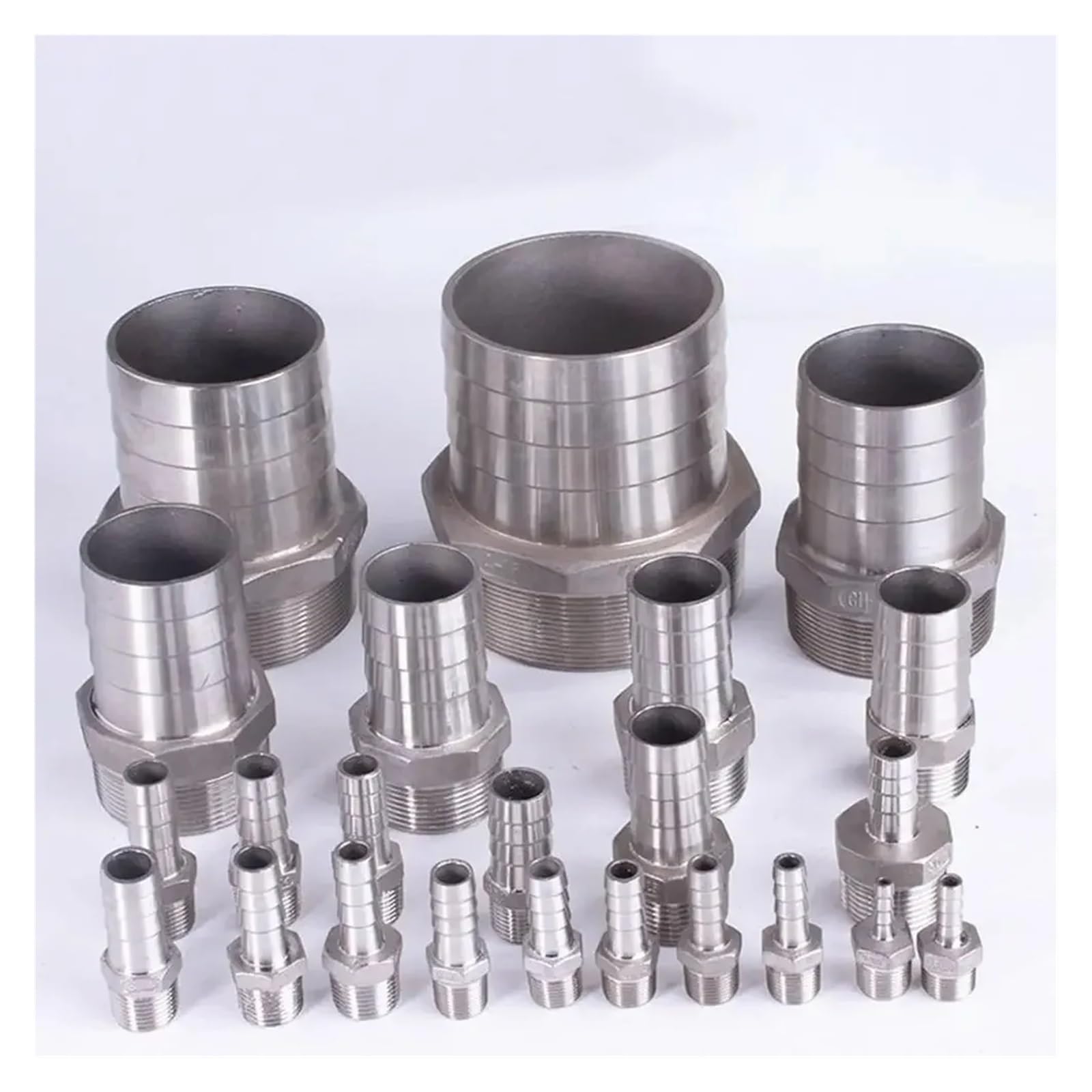 1/8" 1/4" 3/8" 1/2" 3/4" 1" BSPT männlich 6 8 10 12 13 15 16 19 20 25 32 mm Schlauchtüllenanschluss 304 Edelstahl-Schlauchkupplung(32mm,5 pcs,1-1/4")