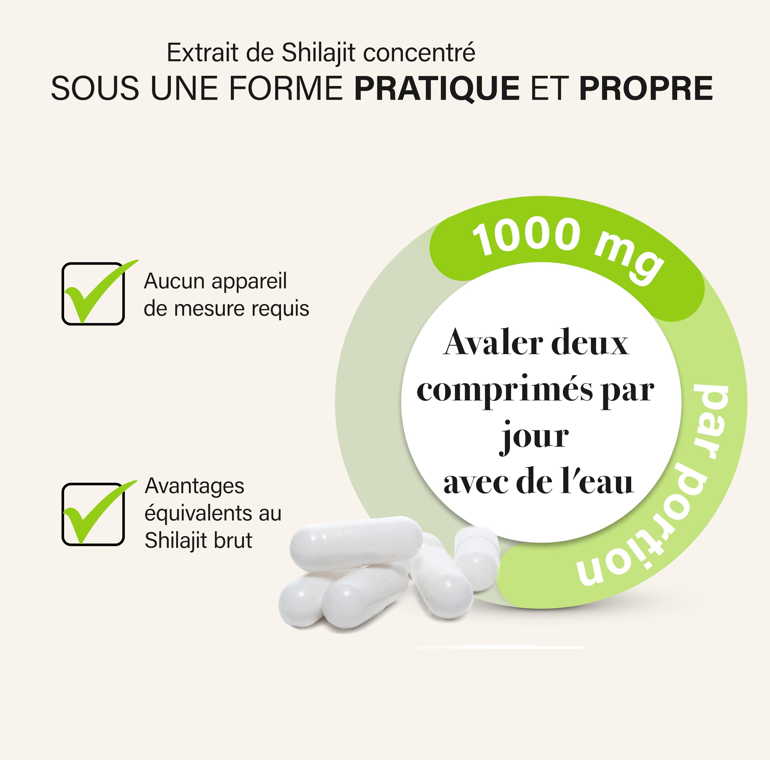 Extrait pur de Shilajit 120 capsules | +2 mois | Source himalayenne hautement potente avec acide fulvique| acide humique et oligo-éléments | Nature spring®
