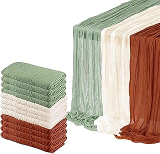 12 Pack Cheesecloth Table Runner,10ft Rustic Sheer Runner Gauze Boho Wed...