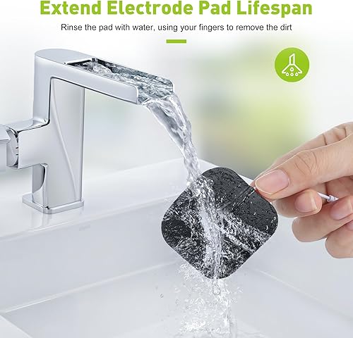 Miniatura 7 de TENS - Almohadillas de repuesto para unidad, 20 almohadillas de electrodo de 2 x 2 pulgadas, parches de electrodos autoadhesivos reutilizables para