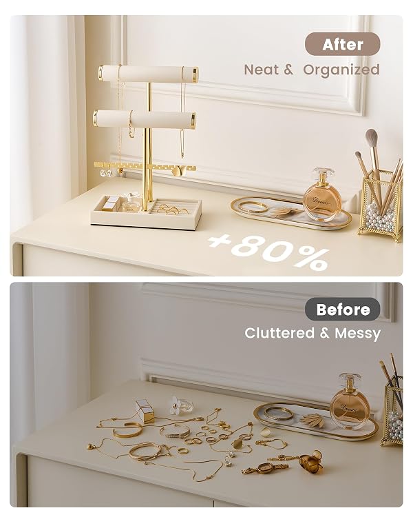 Lolalet 3 Tier Jewelry Stand Holder, Bracelet Necklace Display -Beige by Lolalet - Used condition - Image 9