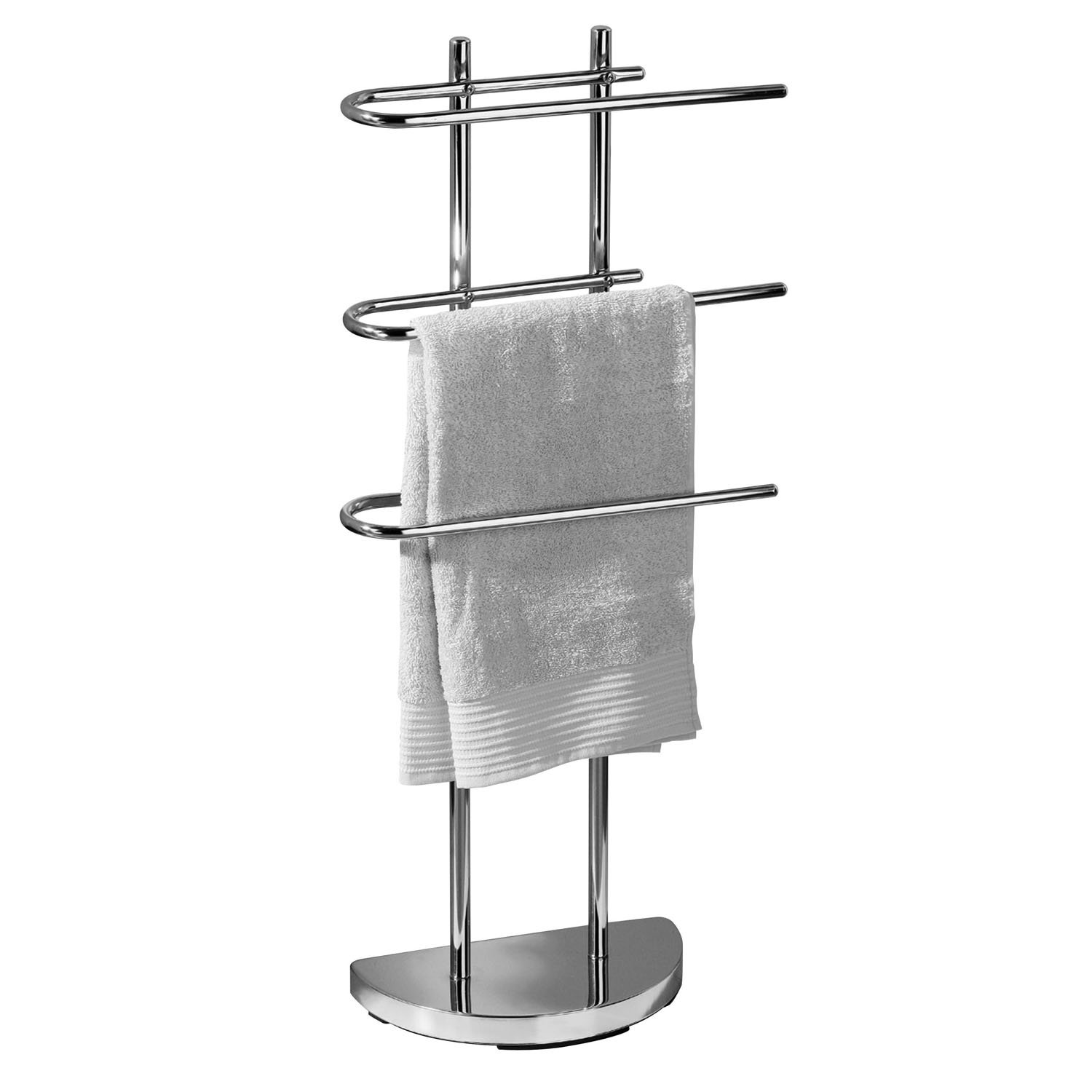 Taylor & Brown Towel Rails Towel Holder Free Standing 3 Arm Chrome Towel Stand Towel Drying Rack Towel Rack Towel Holder Stands H94 x W40.5 x D18cm