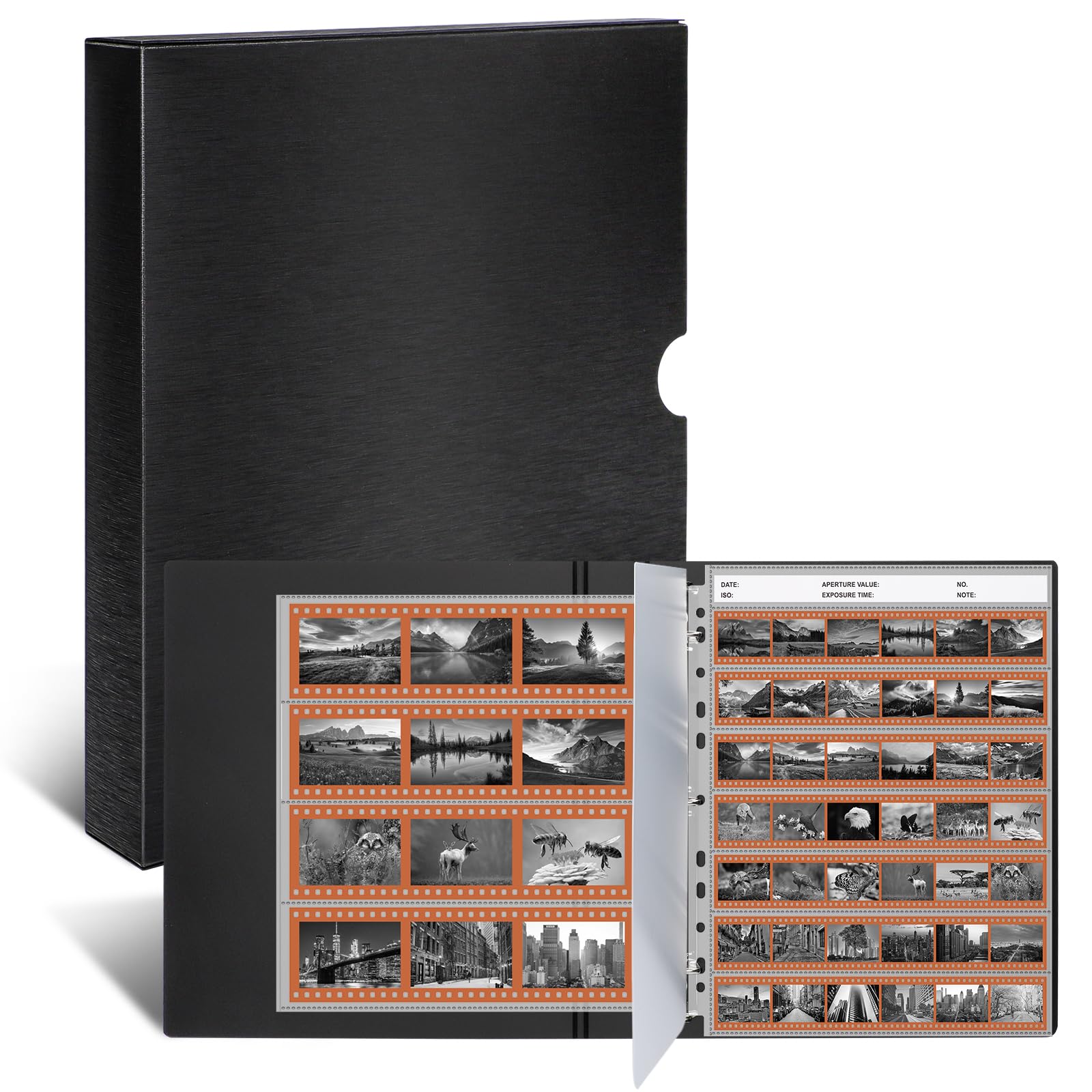 Acid Free Film Negative Binder, 3 Ring Binder with 30 Pack 35mm Negative Sleeves and 30 Pack 120 Film Sleeves