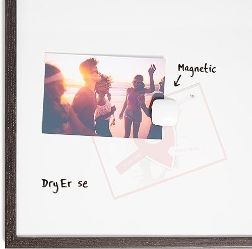 Miniatura 2 de U Brands Pizarra magnética de borrado en seco con marco de madera, suministros de oficina, 20 x 30 pulgadas