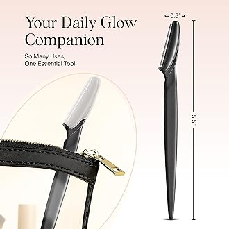 Kitsch Dermaplane Razor for Women Face – Face Razors for Women & Men, Eyebrow Trimmer & Face Shaver – Exfoliating Facial Razor & Skin Care Tool for Smoother Skin - Black, 12 pcs