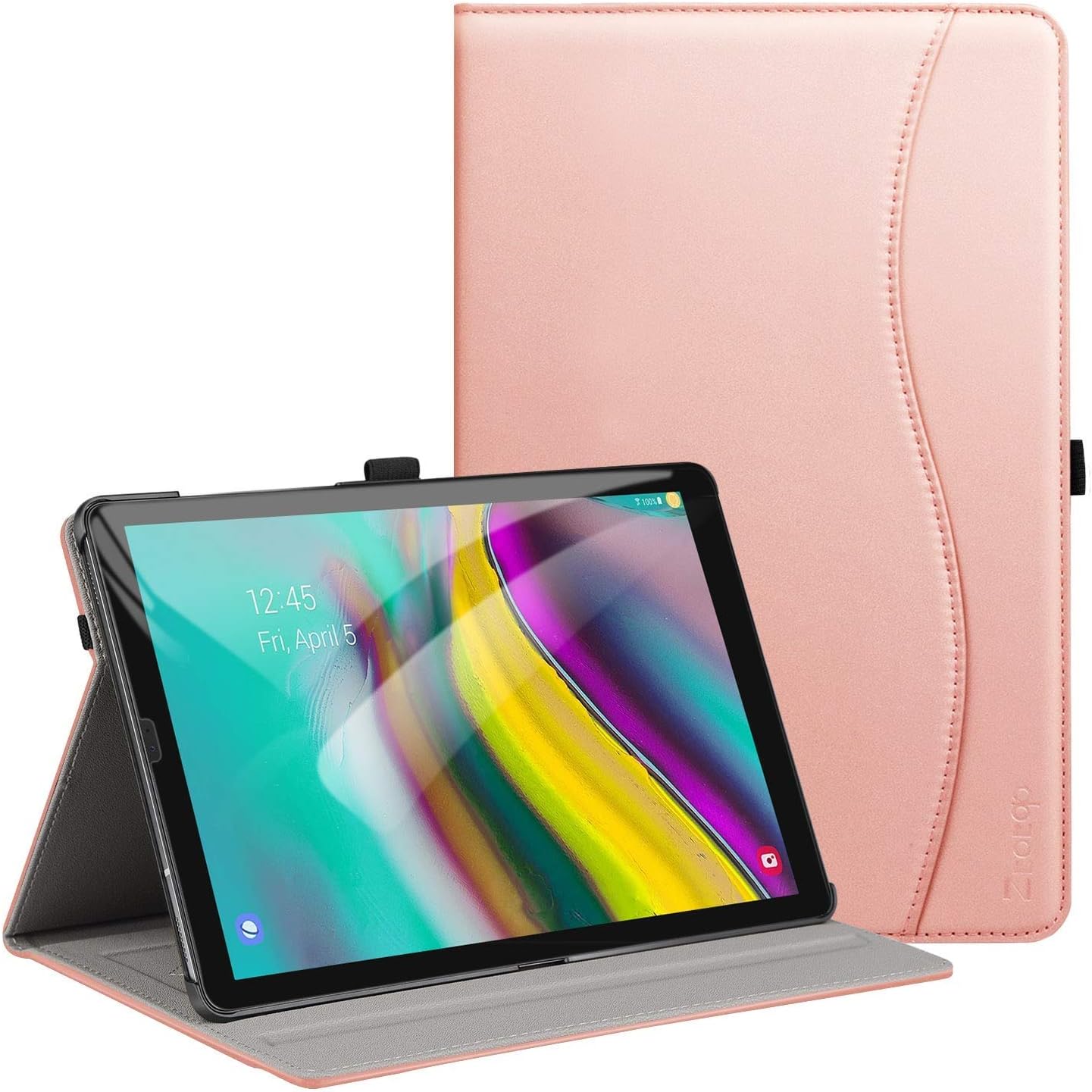 Ztotop Case for Samsung Galaxy Tab S5e 10.5 Inch Tablet 2019(SM-T720/T725), PU Leather Folding Stand Folio Cover with Auto Wake/Sleep, Pen Holder and Multiple Viewing Angles,Rosegold