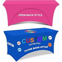 Custom Tablecloth Personalized Table Runner 4FT 6FT 8FT - Table Cover for Wedding Birthday Tradeshow Events Mantel Decor Personalizado 4FT Open Back 98" x 73"