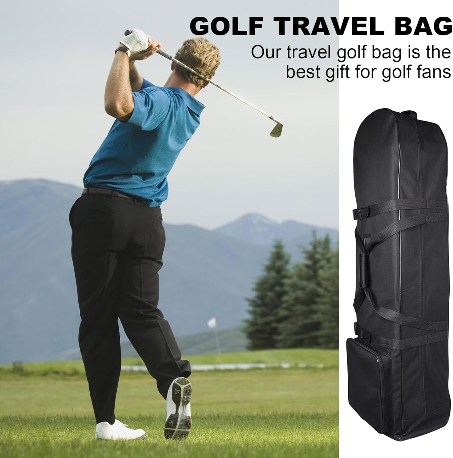 Golf Travel Bag With Wheels, 900D Heavy Duty Oxford Wear-Resistant, Travel Golf Bags for Airlines, Spacious, Durable And Easy to Carry, It Is An Ideal Gift for Occasions Such as Birthdays or Christmas