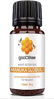 Saint Nutrition® Manuka Honig Globuli - radionisch informiert mit 400 MGO* | Methylglyoxal Gehalt von Neuseeland, Zertifiz...