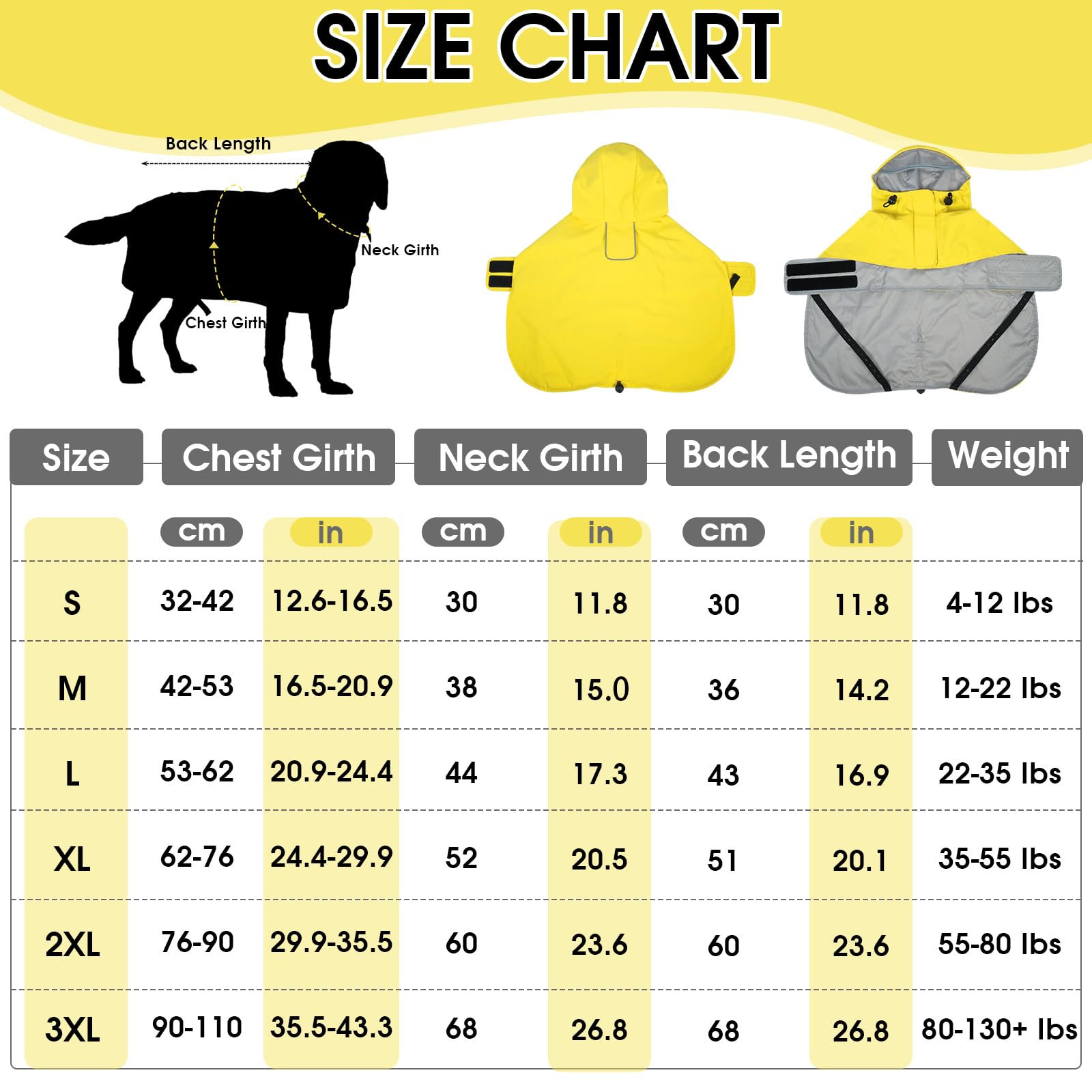 Hjyokuso Dog Coats Waterproof M, Lightweight Dog Raincoat with Hood, Reflective Jacket with Leash Hole & Leg Straps - Image 2