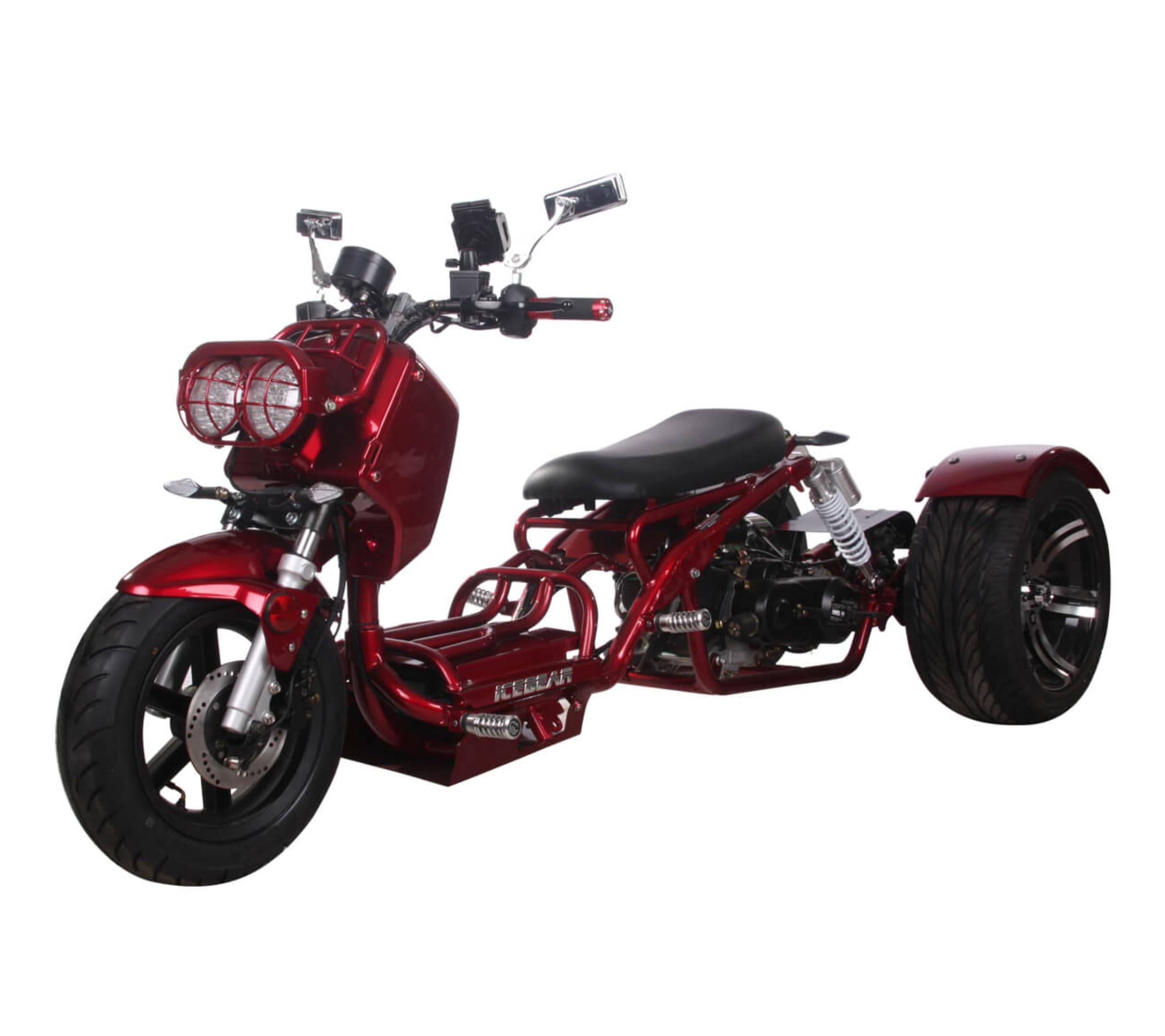 50cc Stretched Trike | 3 Wheeler | Automatic Transmission | PST50-19N (Burgundy)