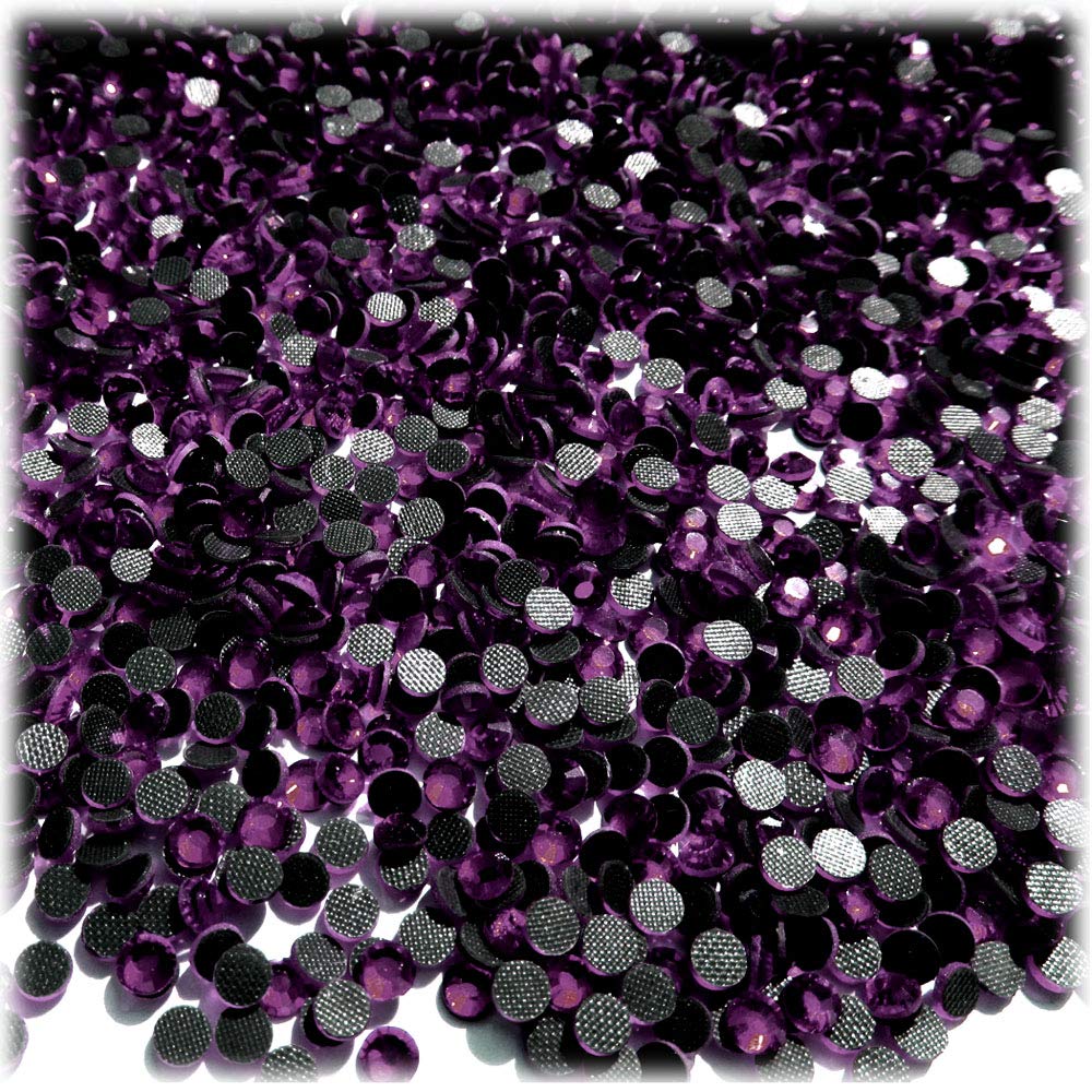 144pc Superior Quality Glass DMC HOTFIX Round Rhinestones 3mm (10ss) Purple Amethyst