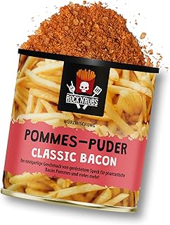 ROCK'N'RUBS - Pommes Gewürz Classic Bacon | Geschmack von geröstetem Bacon | Perfekt für Pommes und Kartoffelgerichte - Würzmischung | Gewürzdose, 150g