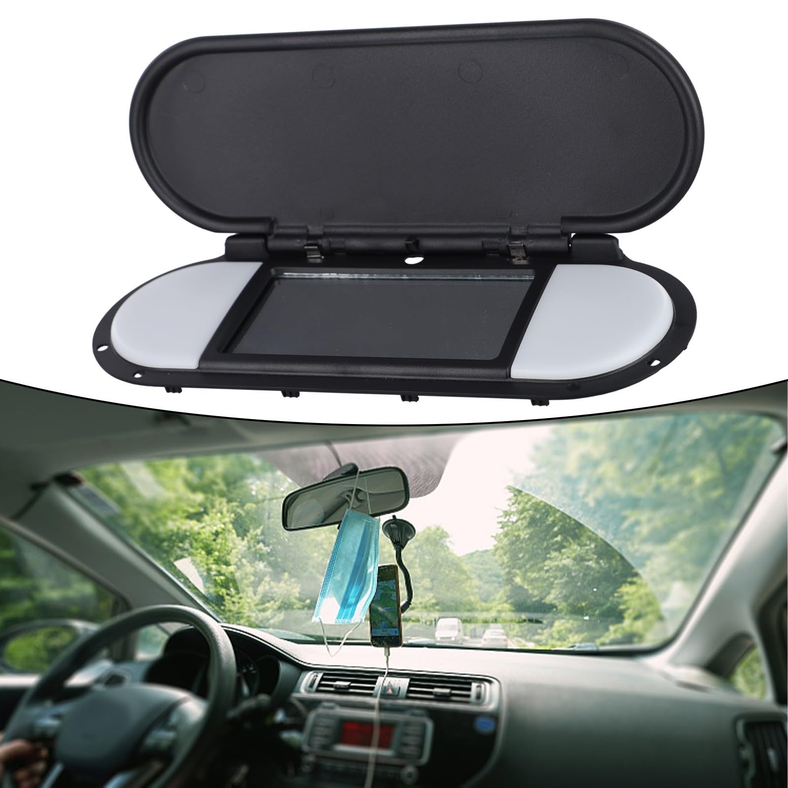 RONTCOS Pare-soleil Pour Miroir De Courtoisie Pour BMW Mini F55 F56 F60 2014-2022 (gris