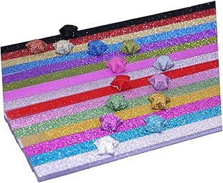 VILLCASE 18 Pacotes De Papel De Origami Para Papel De Estrela De Origami Papel De Estrela De Glitter Brilhante Estrela De Origami Fazendo Papel De Dobramento De Papel Nota De Perfuração