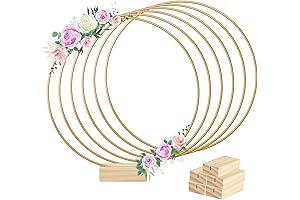 BOUBONI Beauteous Metal Floral Hoop Centerpiece for Home Decor