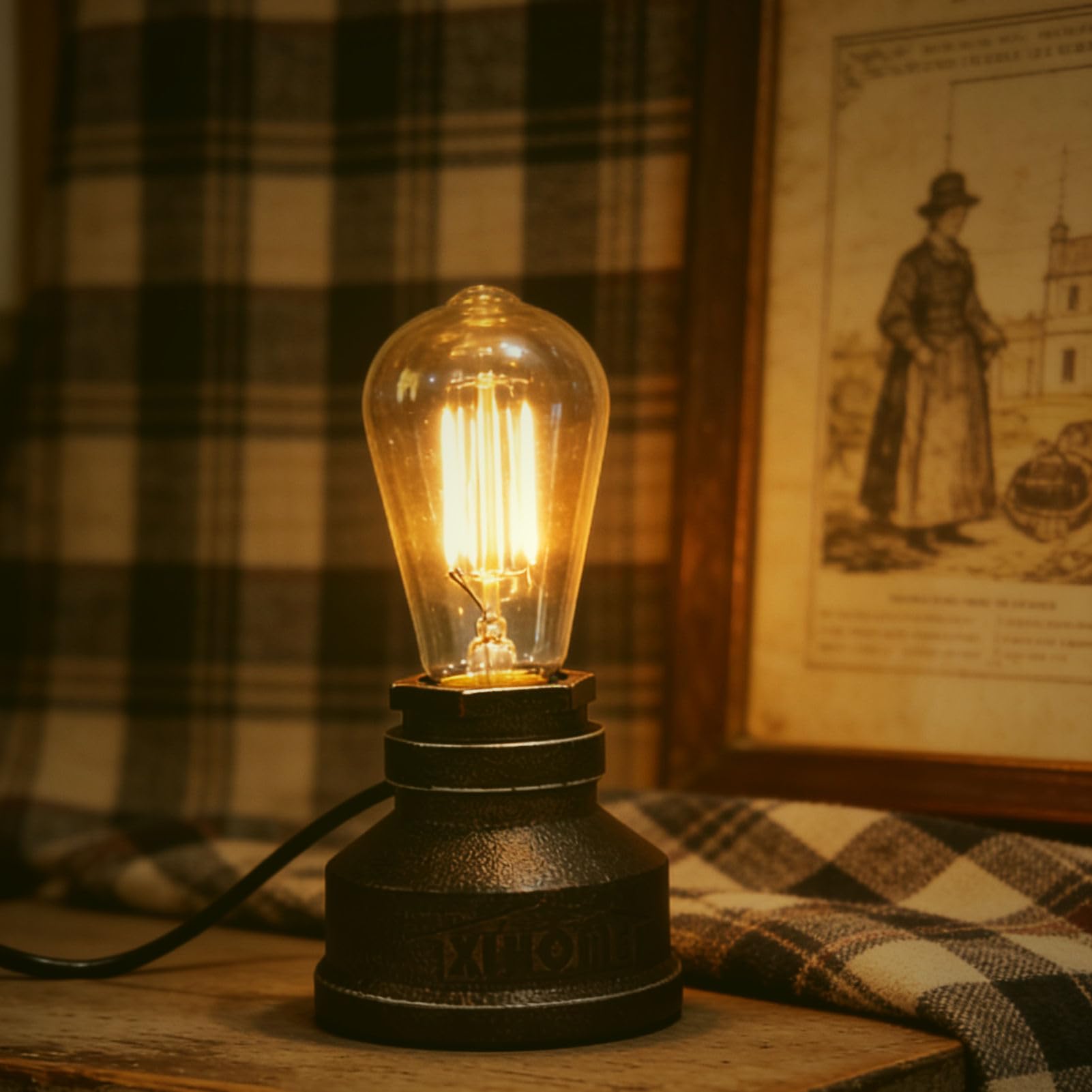 Vintage Lámpara de escritorio estilo aldea americana lámpara de mesa creativa hierro acero Lámpara de sobremesa rústica industrial steampunk con base retro E27 Portalámparas Iluminación LED Edison