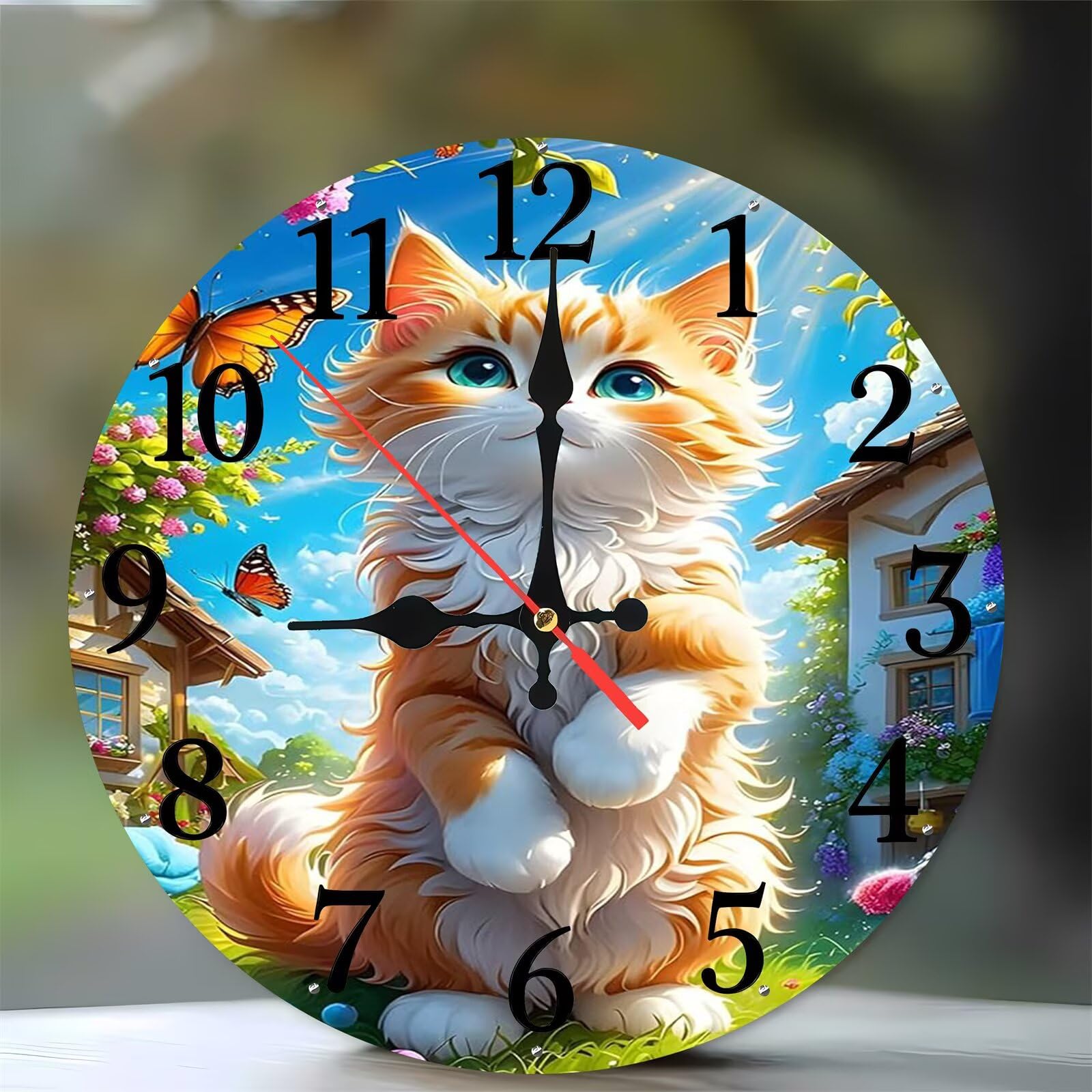 Horloge murale silencieuse sans tic-tac en bois de 35 cm idéale pour la cuisine