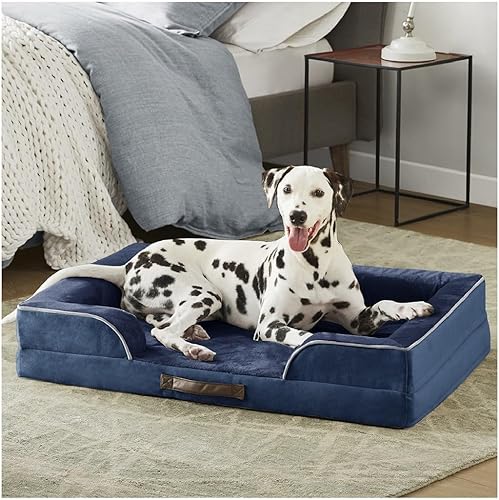 Miniatura 28 de Friends Forever Cama para perro XXL, sofá ortopédico para perro, colchón de espuma viscoelástica, sofá cama relajante para perro, almohada de borde