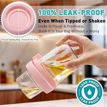 4 Pack 20 oz Overnight Oats Containers with Lids and Spoons, Glass | 16+4 oz Dual-Layer Glass Jars Dry and Wet Separation, Leak Proof, Good Grade, Reusable, Portable,For Oatmeal Salad Yogurt
