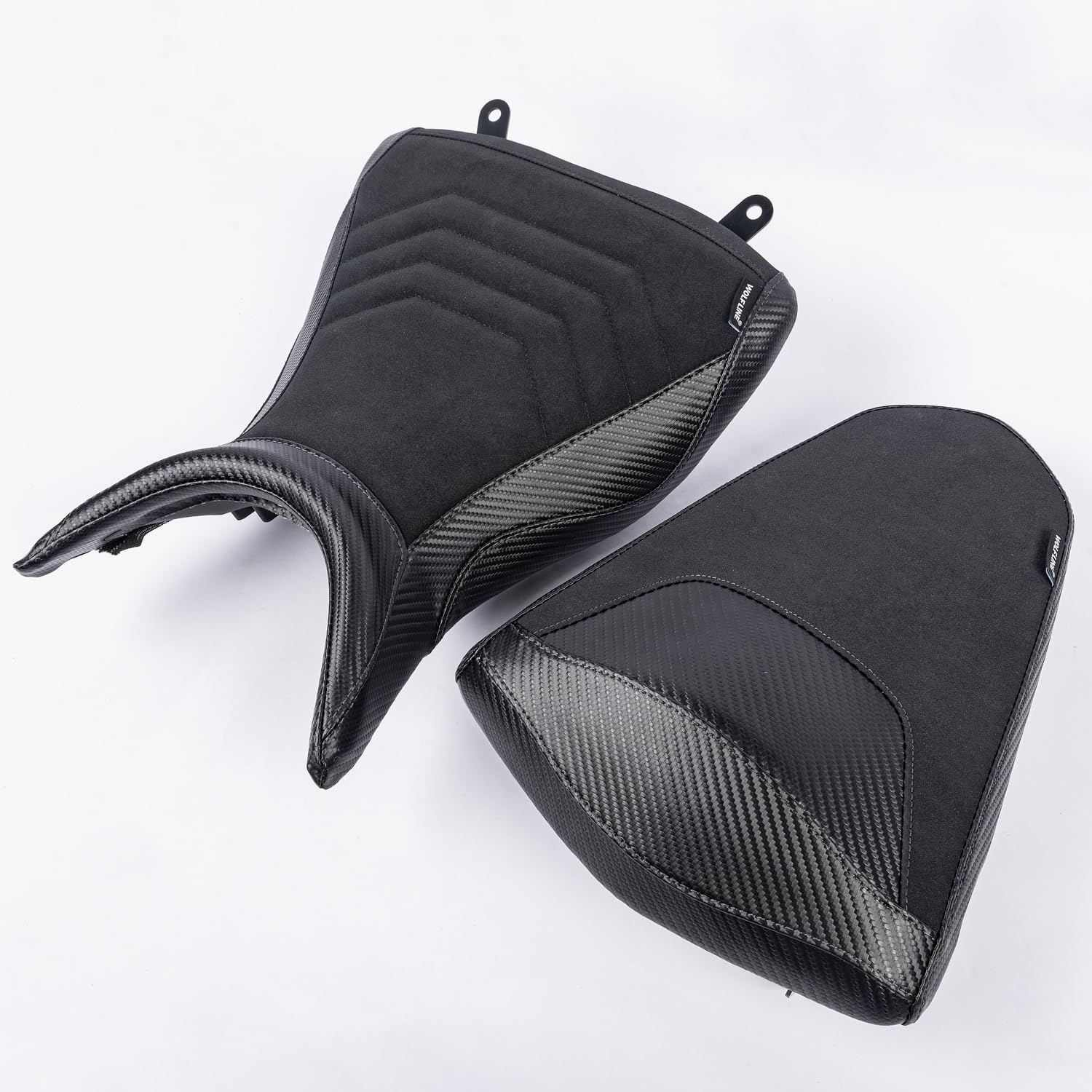 Motorcycle Front Rider Solo Saddle Rear Passenger Seat Cushion Pad Set Fit for MT03 YZF-R3 MT-03 2015-2024 2020 2021 2022 2023 2024 Pressure Relief Soft Pillion, Black