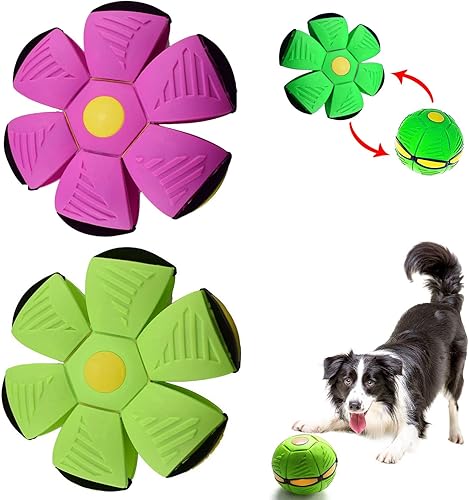 Juguete para mascotas, bola voladora para perros, 2 unidades, bola mágica OVNI juguetes para perros con luces, divertido juguete interactivo para