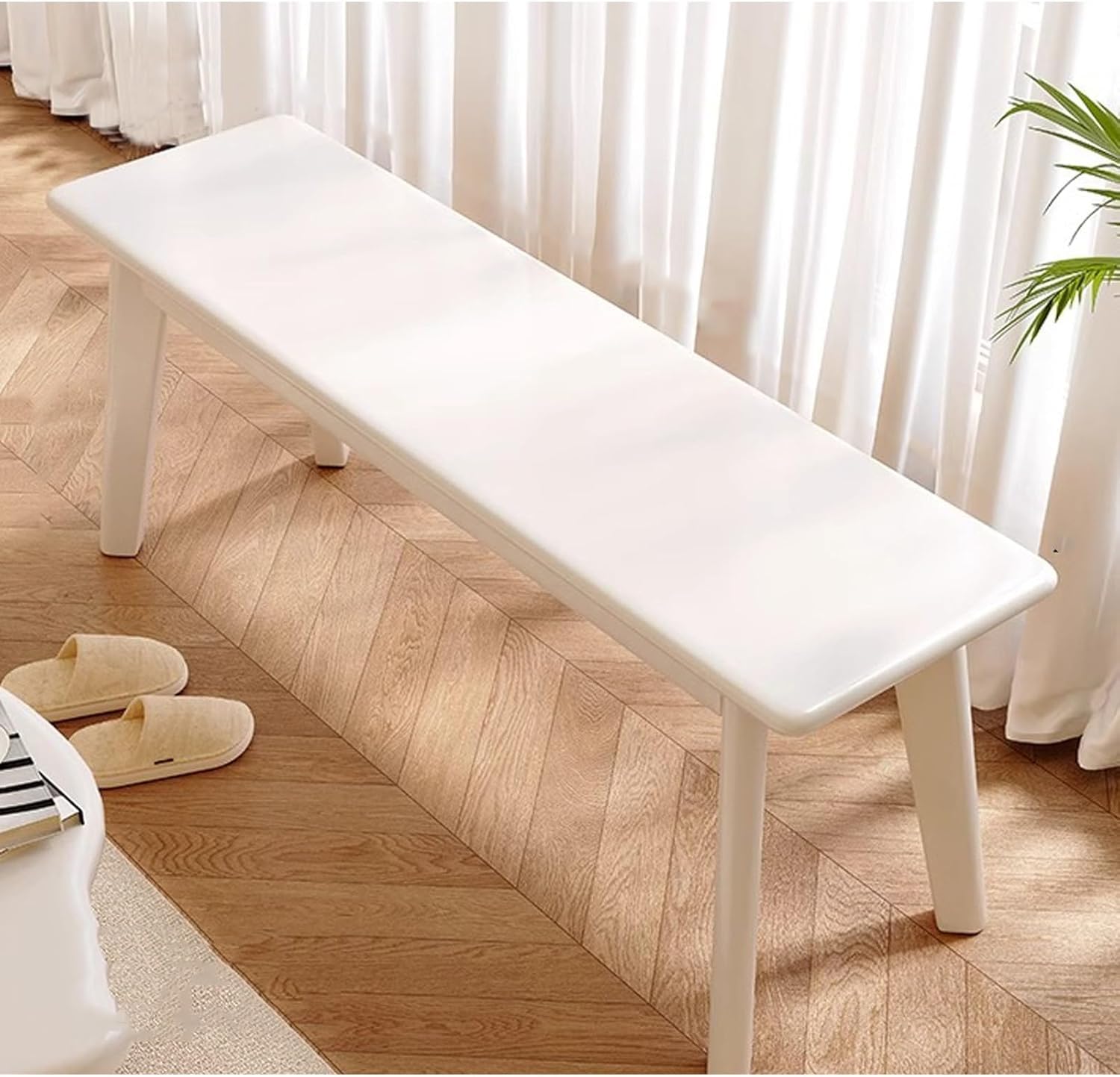 Banco de madera maciza para pie de cama y asientos de comedor rústicos