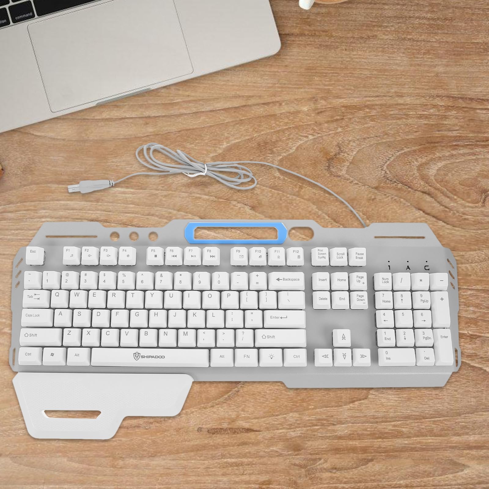 Set Tastiera e Mouse Ergonomici Portatile in Metallo Argento, Ricaricabile Usb, Plug And Play per Computer e Laptop