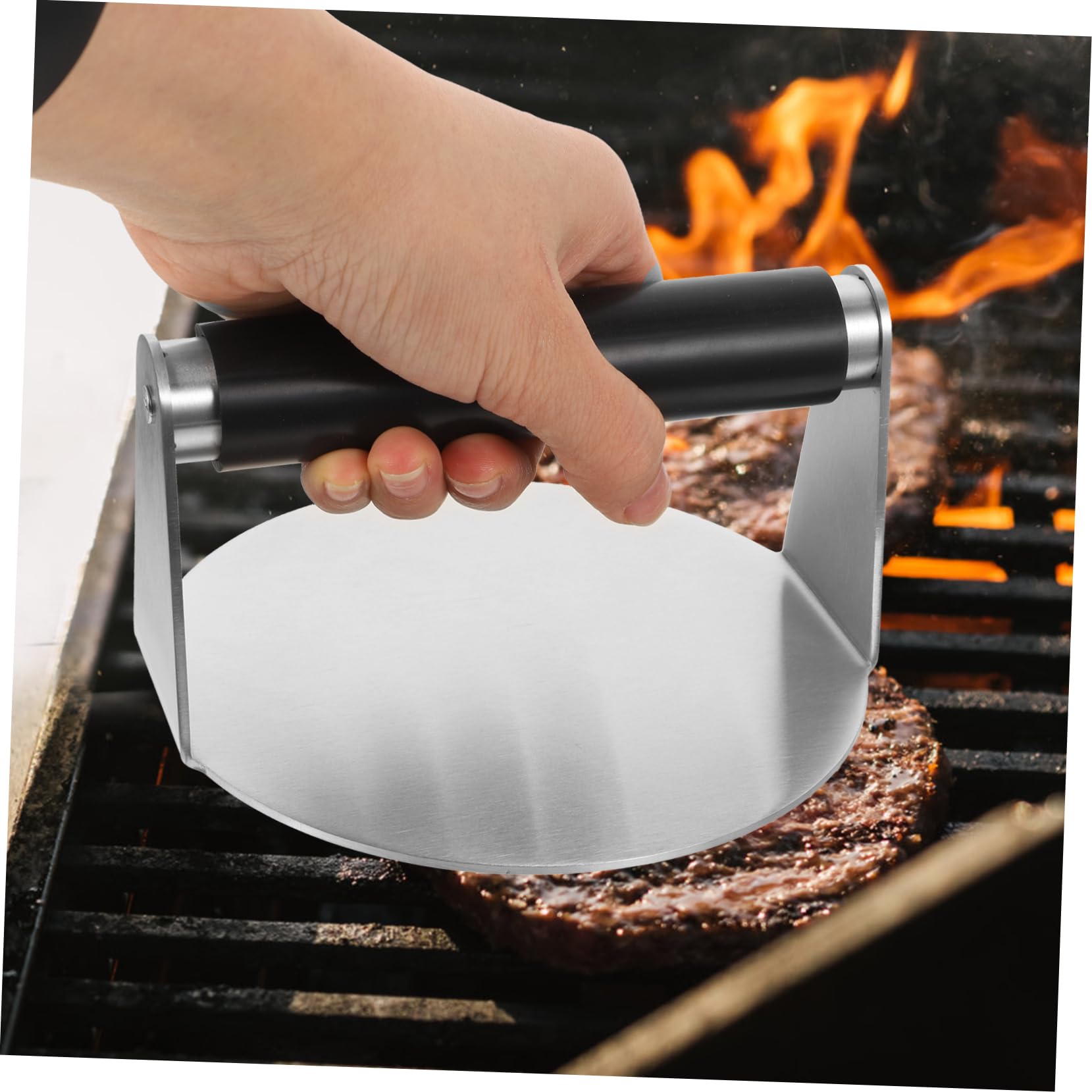 Burgerpresse aus Edelstahl, Ergonomischer Griff, für Küche und Grill