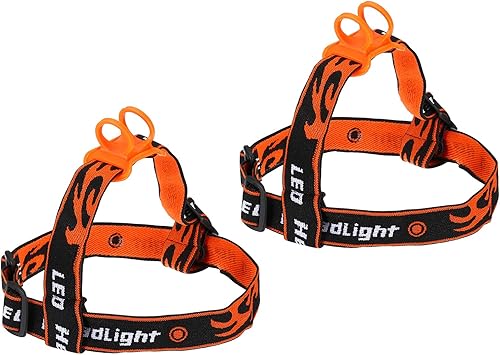 PATIKIL Soporte para la diadema de linterna, 2 piezas de nailon ajustable, de alta elasticidad, manos libres, correa para faros delanteros para