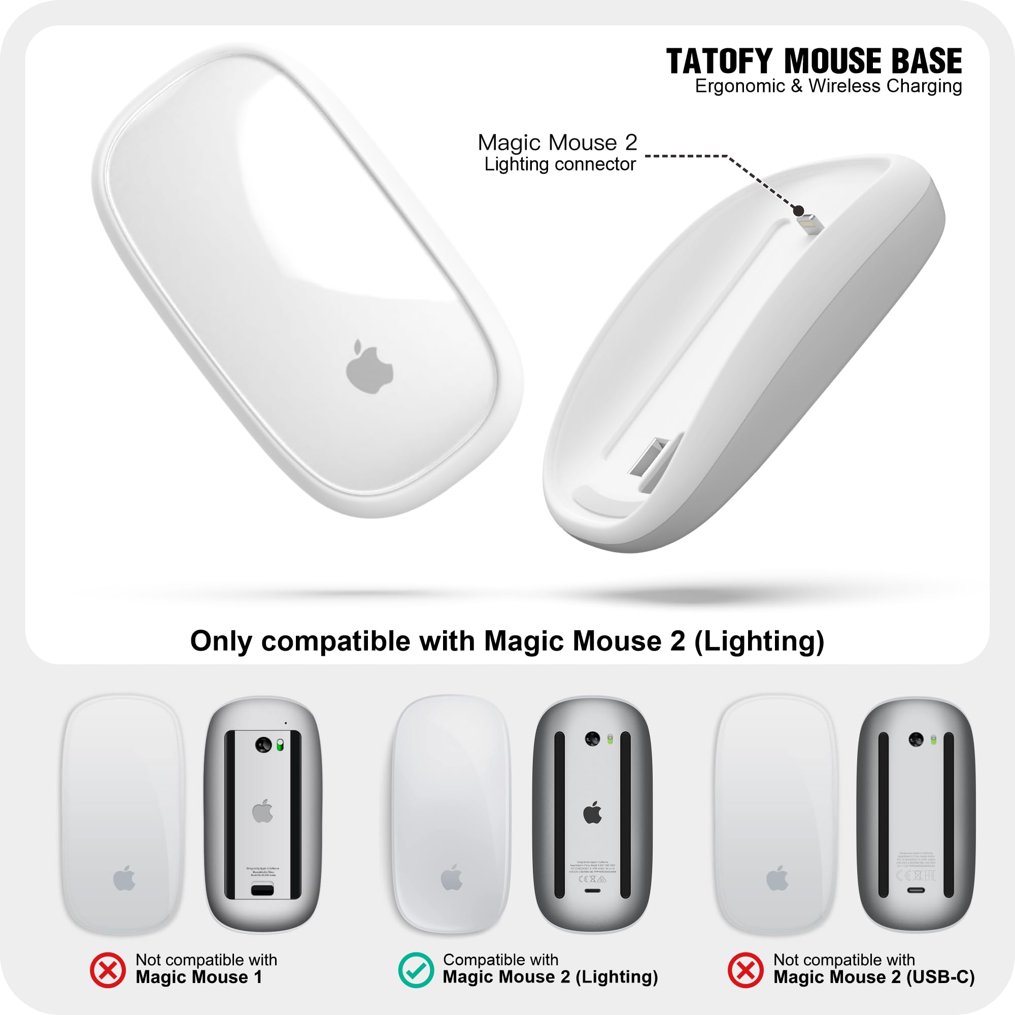 Amazon.co.jp: TATOFY マウス充電器 Magic Mouse 2 (Lighting 