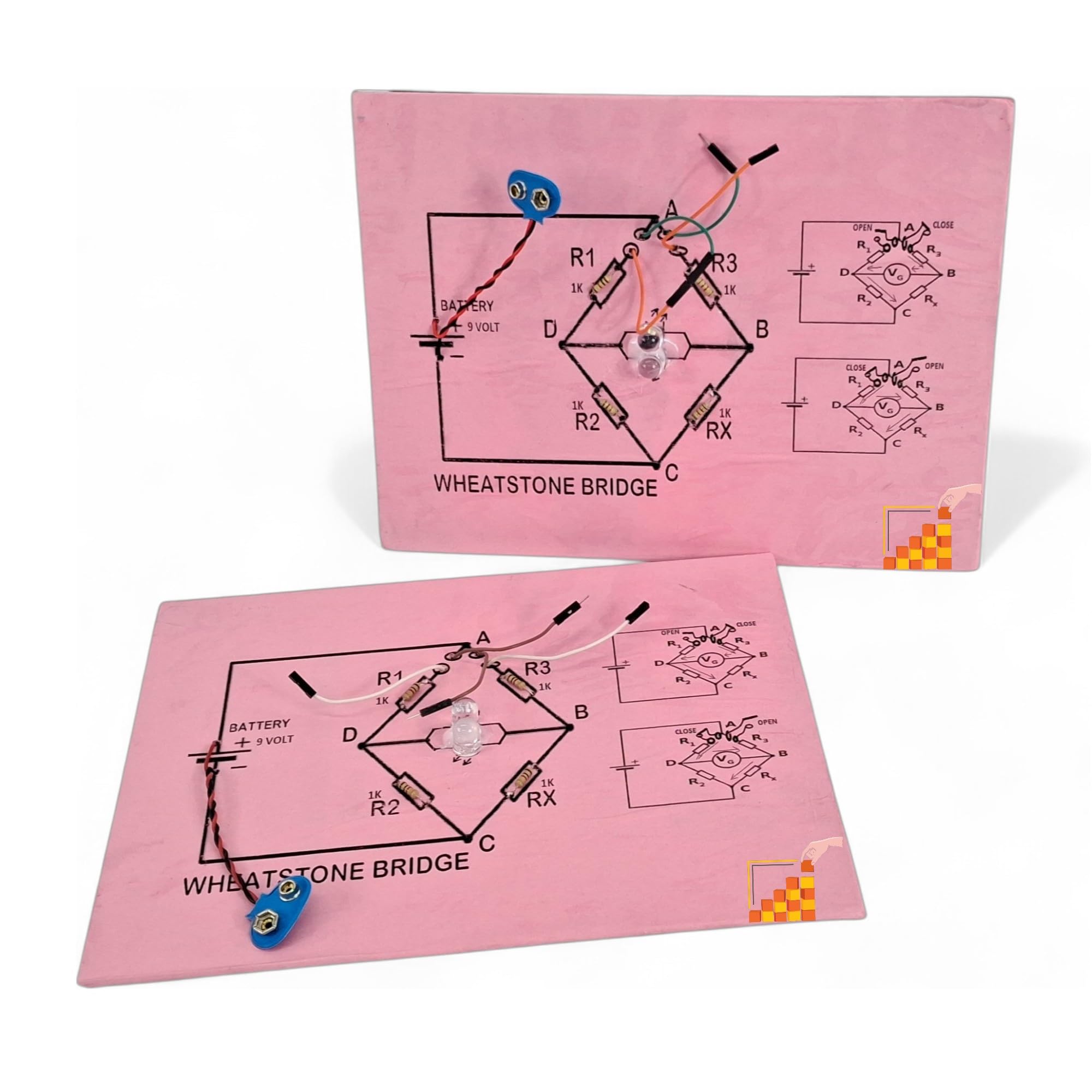 Handmade Wheatstone Bridge Project on Cardboard with Complete Circuit – Ready to Use for Science Assignments, Exhibitions, and Teaching Aid-image-44