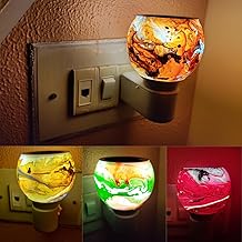 Kapoor dani Diffuser for Home and Temple, (kappor) Camphor Burner Aroma Diffuser,Electric Kapoor dani Cum Night Lamps- Glass Material I Pack of 1 (Model 3- marbel Finish)