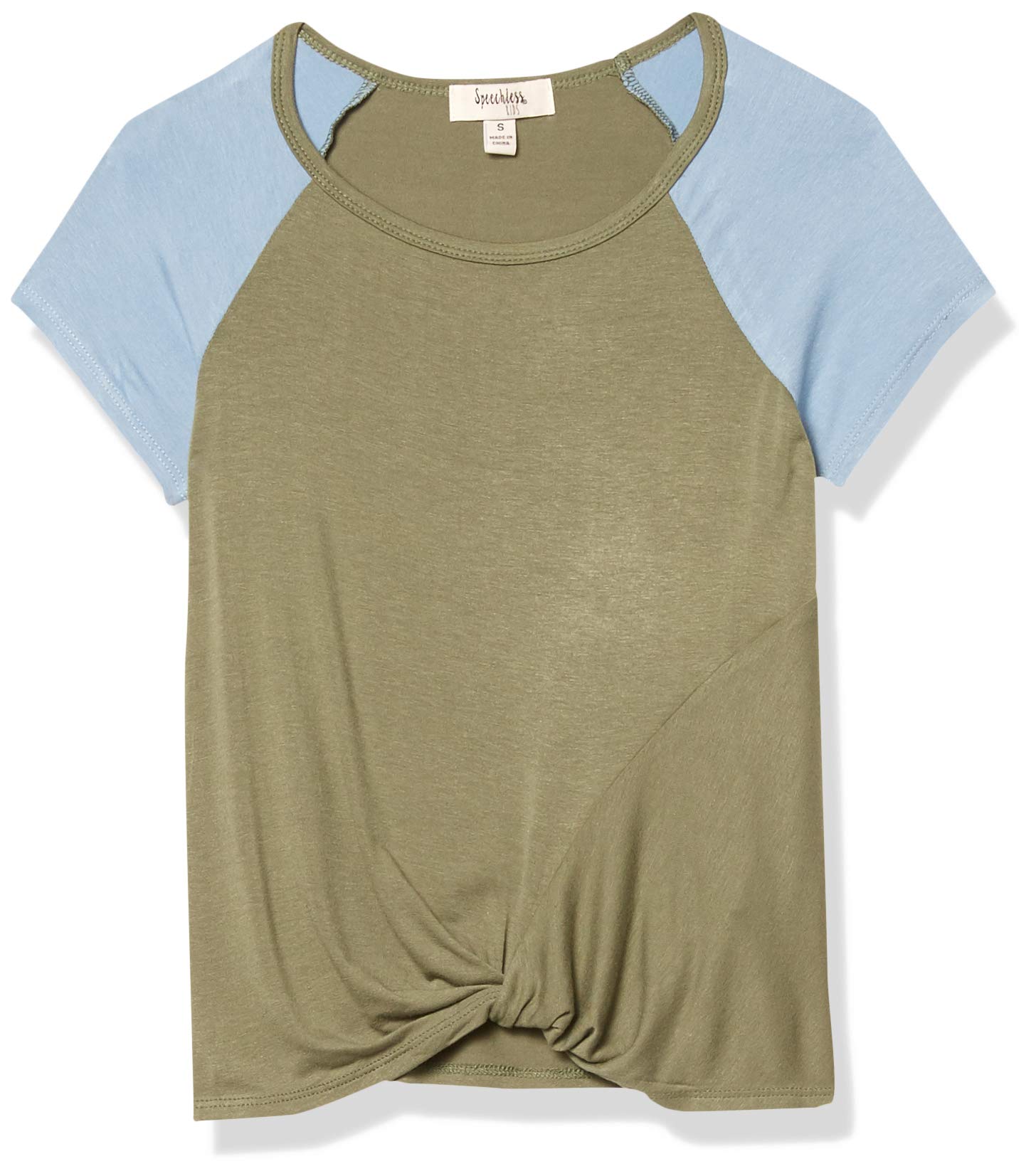 Speechless Girls' Twist Front Short Sleeve Tee