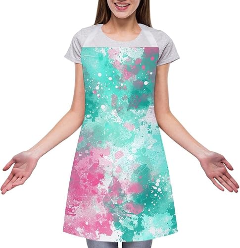 Miniatura 3 de MUSM Apron for Adults - 27.6 X 31.5 Inch, Heavy-Duty Polyester Aprons with Two Large Pockets, Waterproof Paint Splatter Pattern Kitchen Apron for