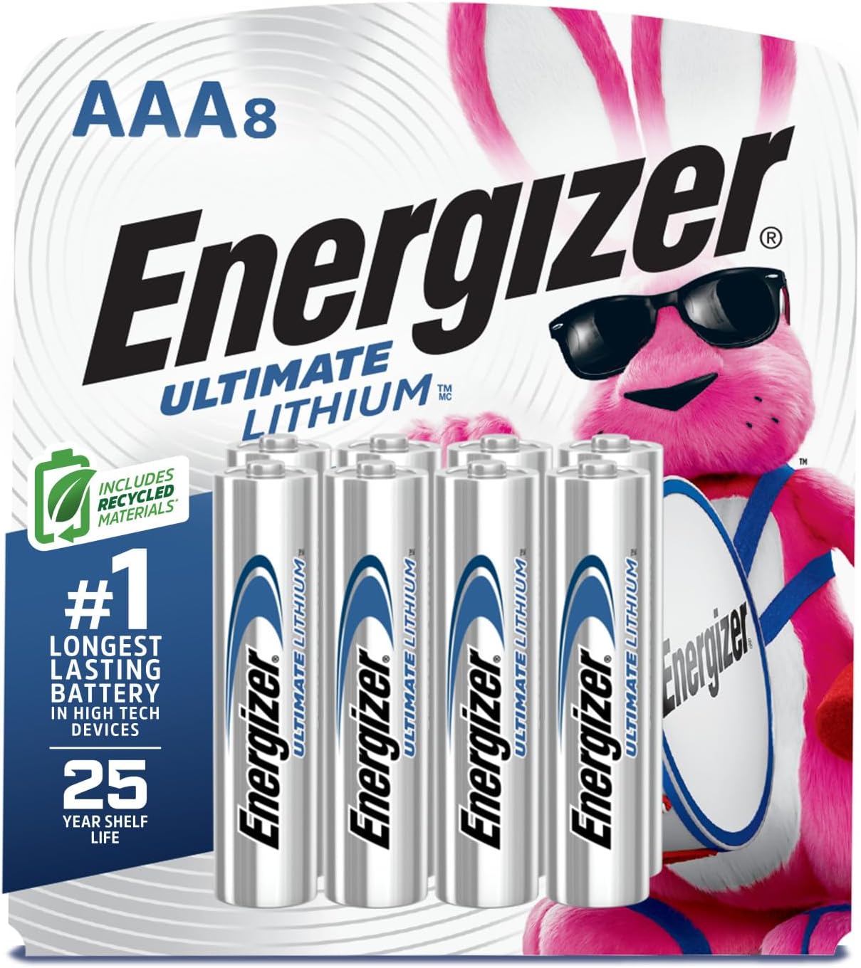 Energizer Ultimate Lithium AAA Batteries (8 Pack), Lithium Triple A Batteries