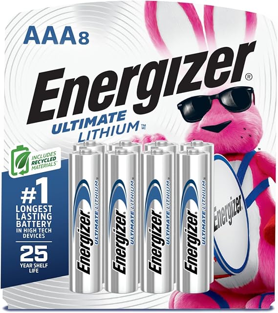 Energizer Ultimate Lithium AAA Batteries (8 Pack), Lithium Triple A Batteries