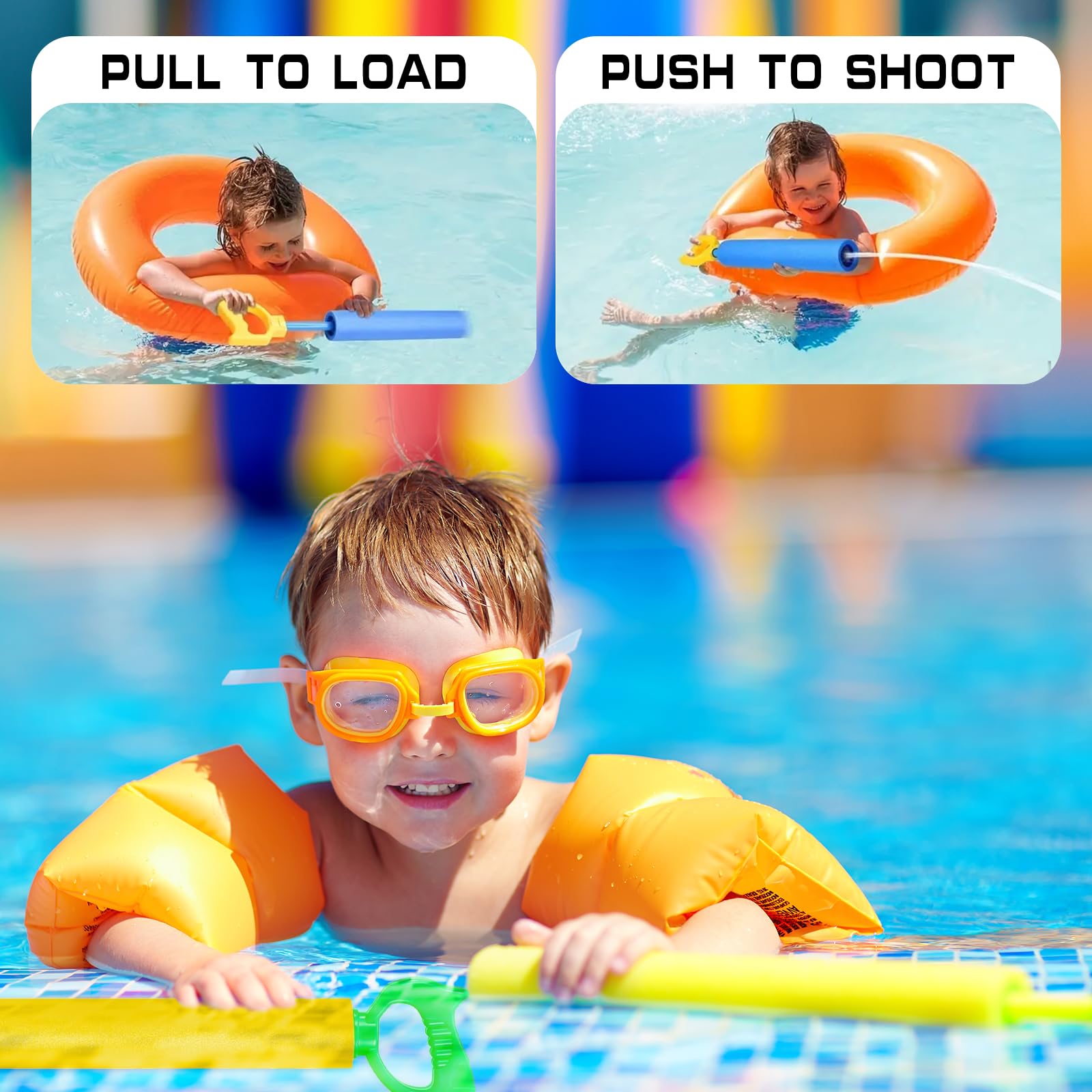 Pack De 6 Pistolas De Agua De 32 Cm, Con Alcance De 8 A 10 Metros, Colores Surtidos, Para Fiestas, Playa Y Piscina