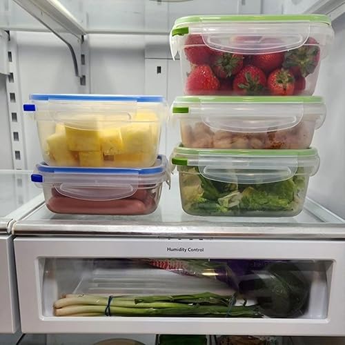 Miniatura 3 de Sterilite Ultra-Seal - Recipiente de almacenamiento de alimentos de 4 tazas, tapa transparente y base con detalles azules, paquete de 6