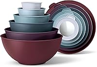 Vista 41 de Cook with Color - Juego de tazones para mezclar de caucho termoplástico (TPR) con tapas, 12 unidades, 6 tazones de preparación y 6 tapas, aptos